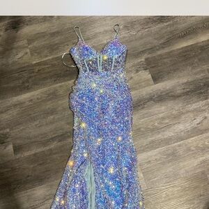 Sparkling Blue Sequin Gown